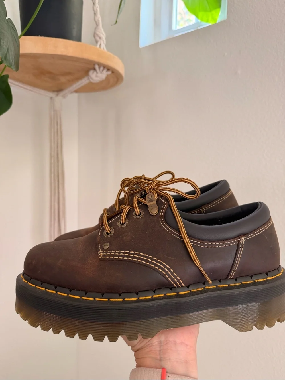 Dr. Martens Brown Platform Lace-Up Shoes